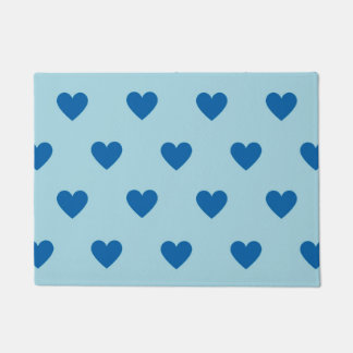 Felpudo Patrón cardíaco simple de corte azul
