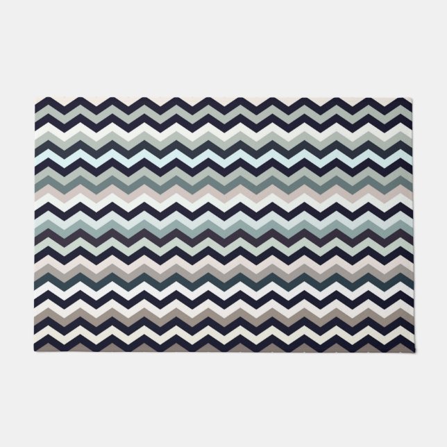 Felpudo Patrón Chevron Multicolor Suave  (Anverso)