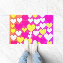 Felpudo Patrón de amor al corazón colorido