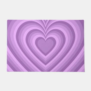 Felpudo Patrón de amor cardíaco hipnótico púrpura