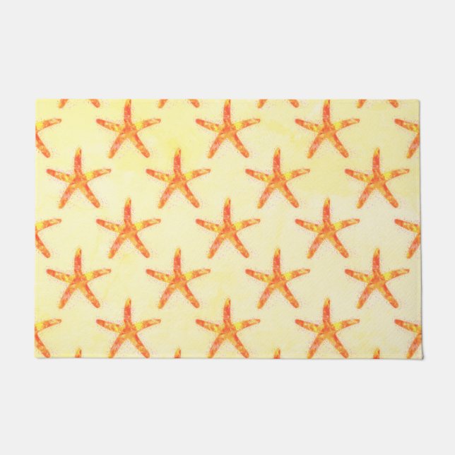 Felpudo Patrón de arte acuático de Starfish (Anverso)