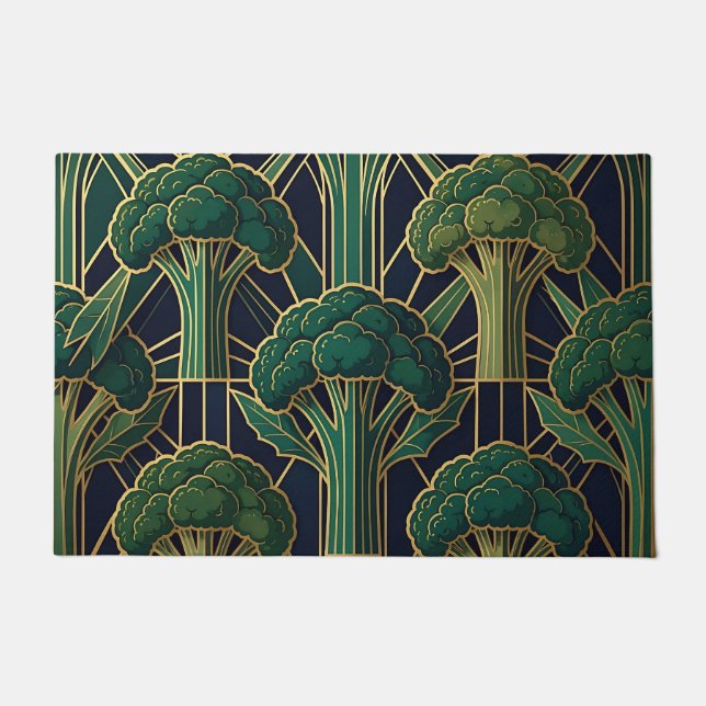 Felpudo Patrón de brócoli Art Deco (Anverso)