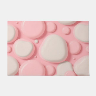Felpudo Patrón de burbuja 3D rosa blanco pastel abstracto 