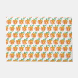Felpudo Patrón de calabazas pintadas con acuarela de Hallo