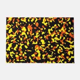 Felpudo Patrón de camuflaje amarillo y Naranja brillante d