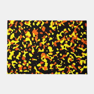 Felpudo Patrón de camuflaje amarillo y Naranja brillante d