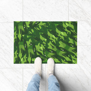 Felpudo Patrón de camuflaje militar verde forestal