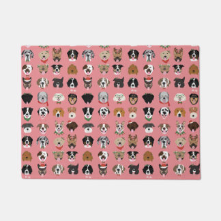 Felpudo Patrón de cara de perro de los navidades