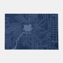 Patrón de circuito de la tarjeta madre azul geek