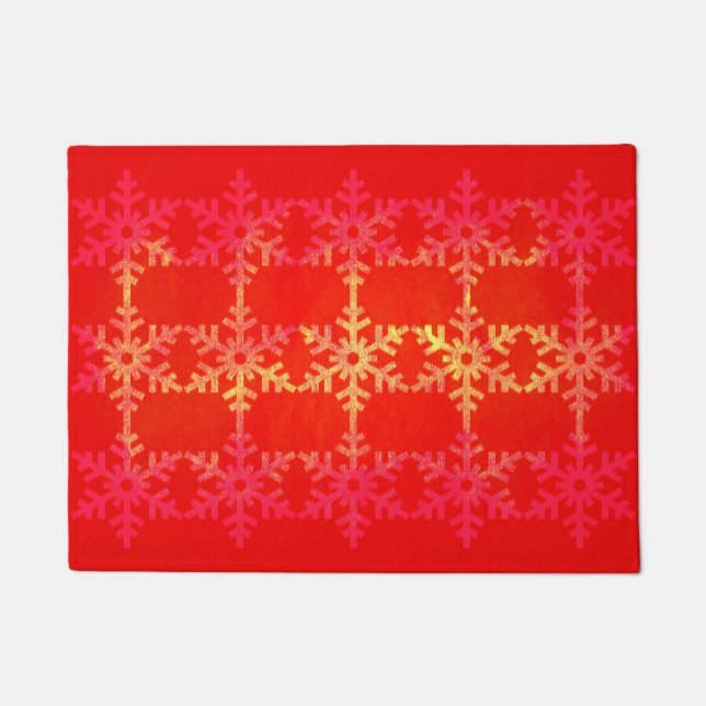 Felpudo patrón de copo de nieve de Navidad (Anverso)