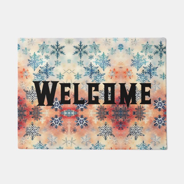 Felpudo Patrón de copos de nieve - Doormat (Anverso)