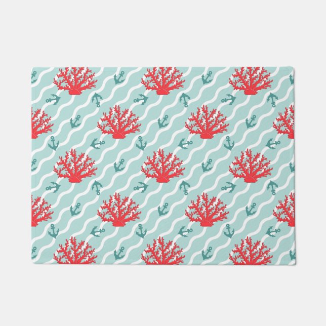 Felpudo Patrón de coral rojo 1 (Anverso)