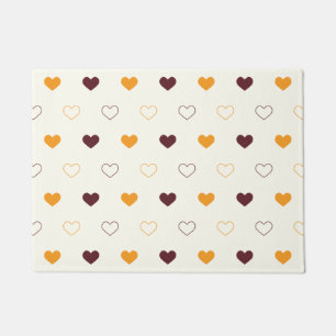 Felpudo Patrón de Corazones con Corazones Naranjas y Marro