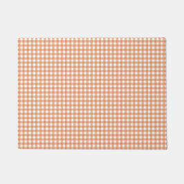 Felpudo Patrón de Cuadrícula Gingham de Otoño Naranja