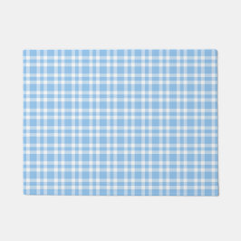 Felpudo Patrón de Cuadro Escocés Azul Blanco