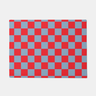 Felpudo Patrón de cuadros gingham rojo azul