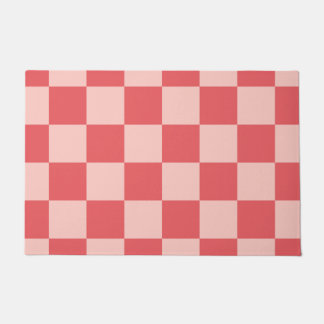 Felpudo Patrón de cuadros gingham rosa rojo