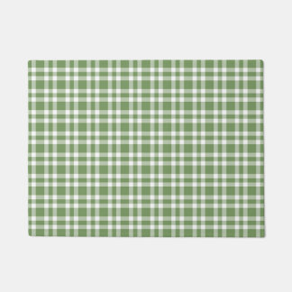 Felpudo Patrón de Cuadros Verde Blanco