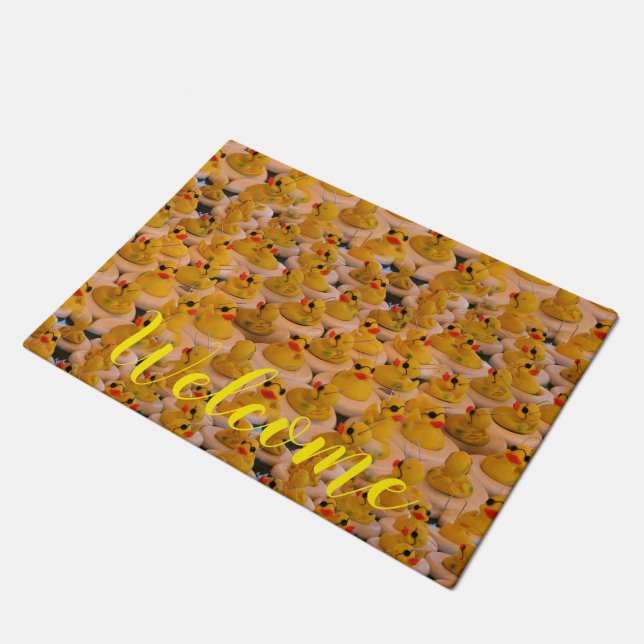 Felpudo Patrón de cubo de goma amarillo (Angular)
