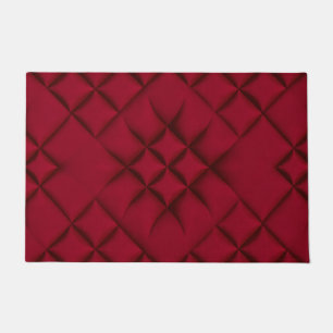 Felpudo Patrón de Cuero Acolchado Rojo Intenso
