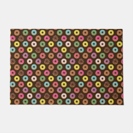 Felpudo Patrón De Donut Colorido En Chocolate