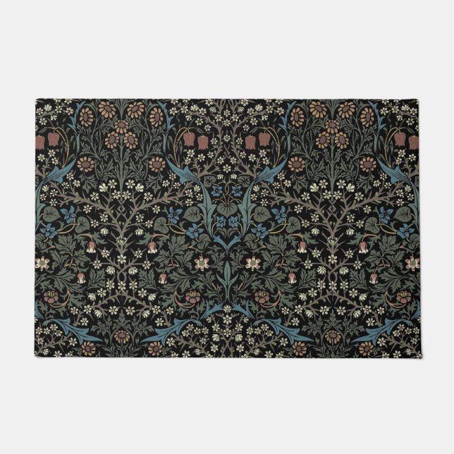 Felpudo Patrón de espinas negras de William Morris (Anverso)