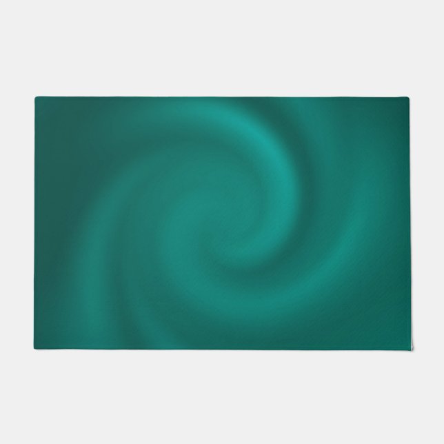 Felpudo Patrón de espiral verde turquesa (Anverso)
