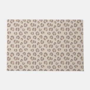 Felpudo Patrón de estampado de leopardo neutro