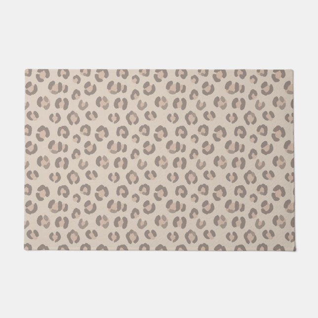 Felpudo Patrón de estampado de leopardo neutro (Anverso)