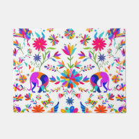 Patrón de estilo Otomi con Weimaraners, conejos y 