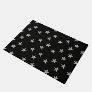 Felpudo Patrón de estrellas grises en negro