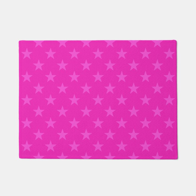 Felpudo Patrón de estrellas rosadas (Anverso)