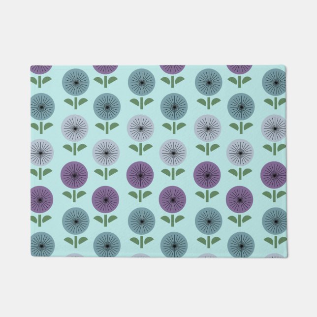 Felpudo Patrón de flor de edad atómica (Anverso)