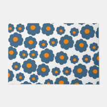 Patrón de flor hippie del Naranja azul preppy