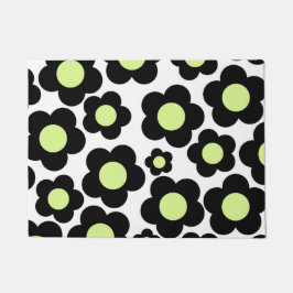 Felpudo Patrón de flor hippie verde neonatal precoz