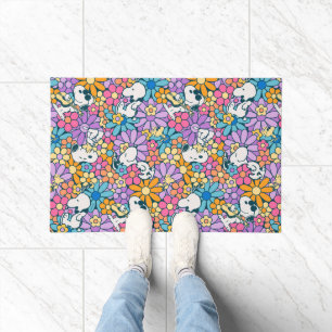 Felpudo Patrón de flor Snoopy & Woodstock