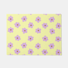 Felpudo Patrón De Flor Y2K Hippie Retro Púrpura