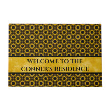 Patrón de flores amarillas y negras