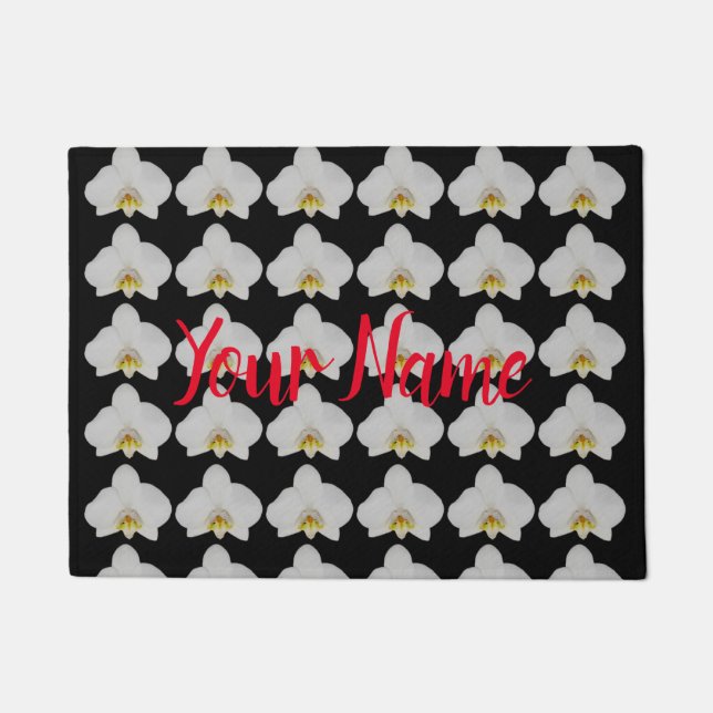 Felpudo Patrón de flores orquídeas para jardineros y flore (Anverso)