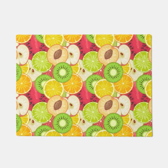 Felpudo Patrón de fruta divertida colorido (Anverso)