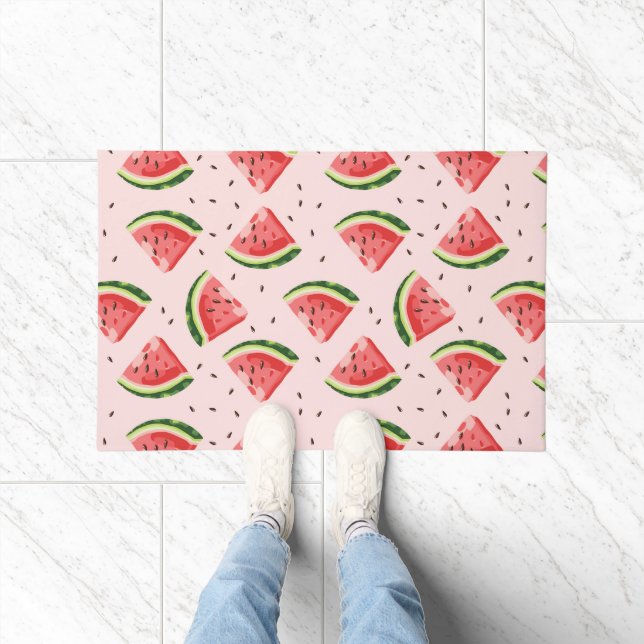 Felpudo Patrón de frutas de la sandía acuática (Interior)