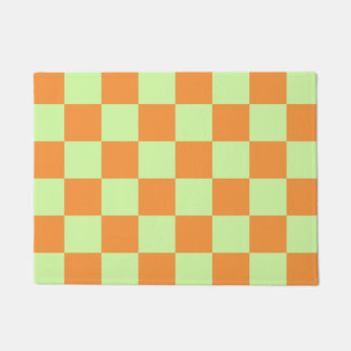 Felpudo Patrón de gingham a cuadros de cítricos verdes nar