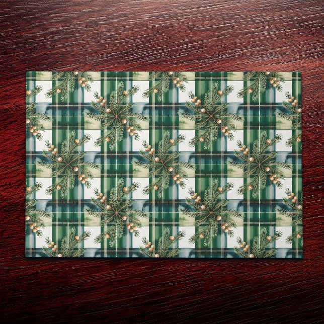 Felpudo Patrón de gingham blanco verde vintage (Subido por el creador)