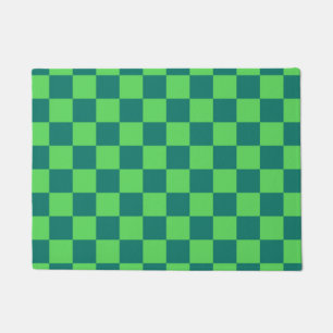 Felpudo Patrón de Gingham de Blue Green Checkered