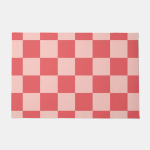 Felpudo Patrón de Gingham de Red Checkered Rosa