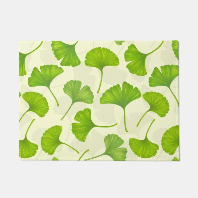 Felpudo Patrón de Ginkgo en blanco roto (Anverso)