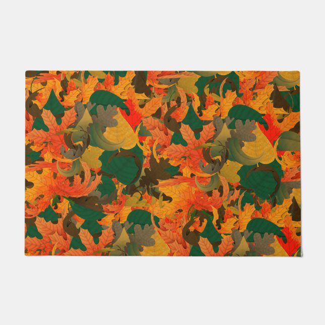 Felpudo Patrón de Hojas Caídas para Otoño (Anverso)