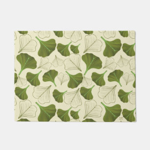Felpudo Patrón de hojas de gingko floral
