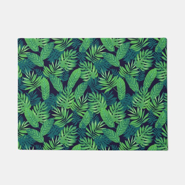 Felpudo Patrón de hojas tropicales (Anverso)