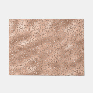 Felpudo Patrón de impresión de piel de leopardo negro cu